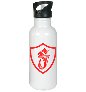 Schild rot - Edelstahl-Trinkflasche