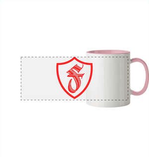 Schild rot - Panorama Tasse zweifarbig